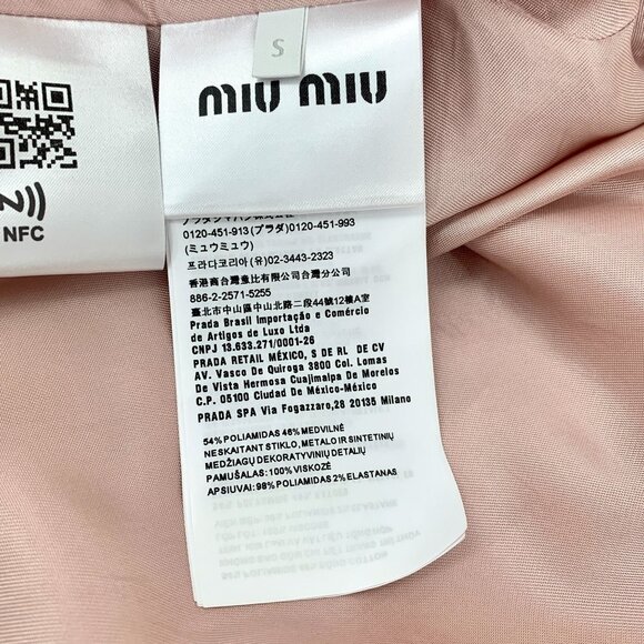 Miu Miu Pink Sequin & Diamond-Embellished Long-Sleeve Zip Jacket Size S - Picture 5 of 8